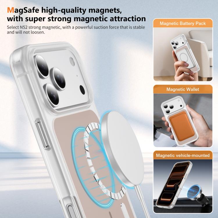 For iPhone 17 Pro Crystal Frosted Skin Feel Magnetic MagSafe Phone Case