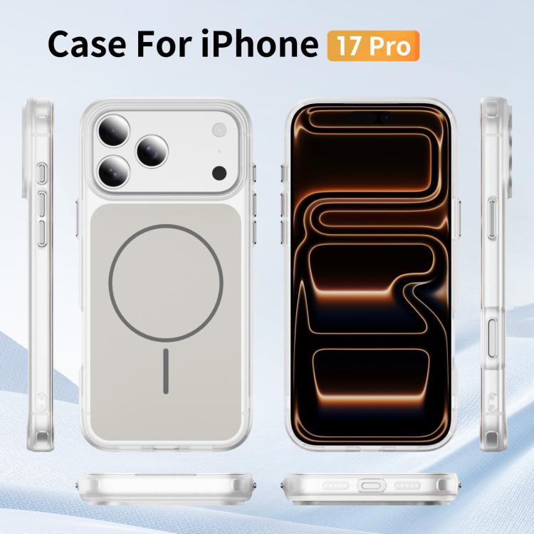 For iPhone 17 Pro Crystal Frosted Skin Feel Magnetic MagSafe Phone Case