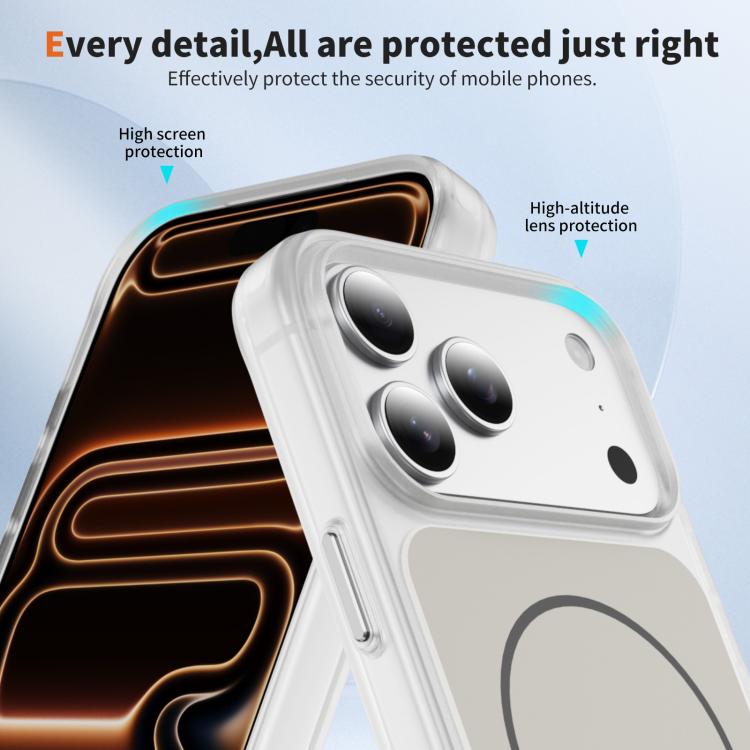 For iPhone 17 Pro Crystal Frosted Skin Feel Magnetic MagSafe Phone Case