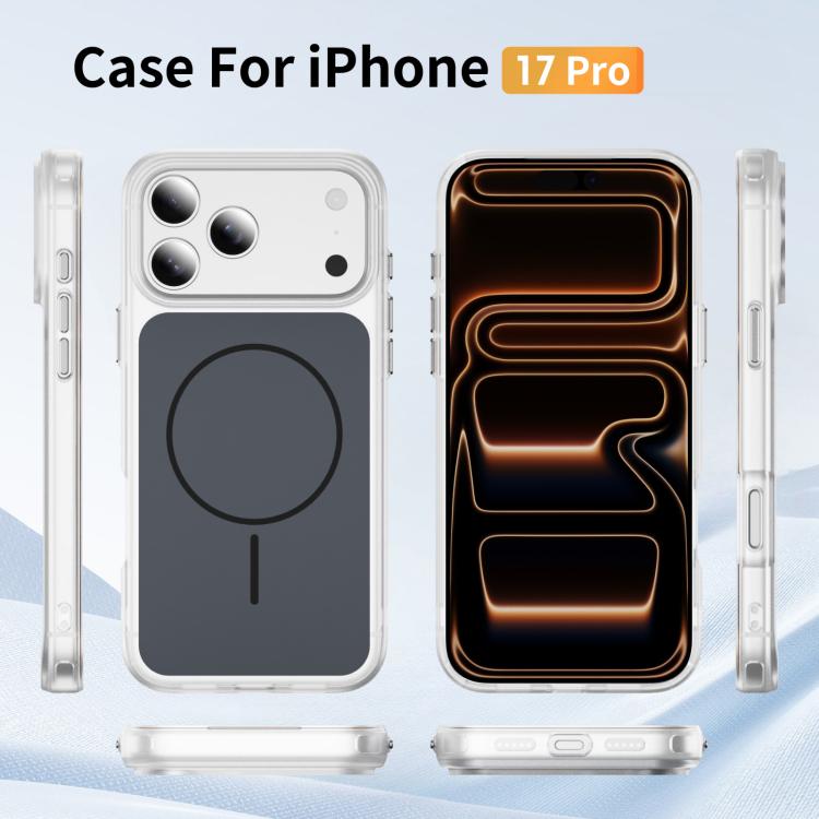 For iPhone 17 Pro Crystal Frosted Skin Feel Magnetic MagSafe Phone Case