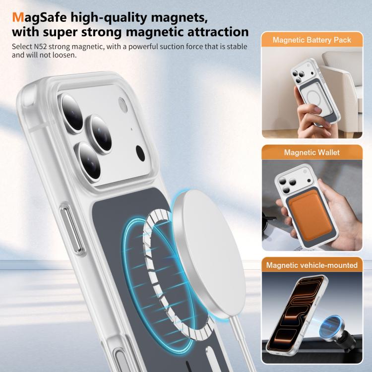 For iPhone 17 Pro Crystal Frosted Skin Feel Magnetic MagSafe Phone Case
