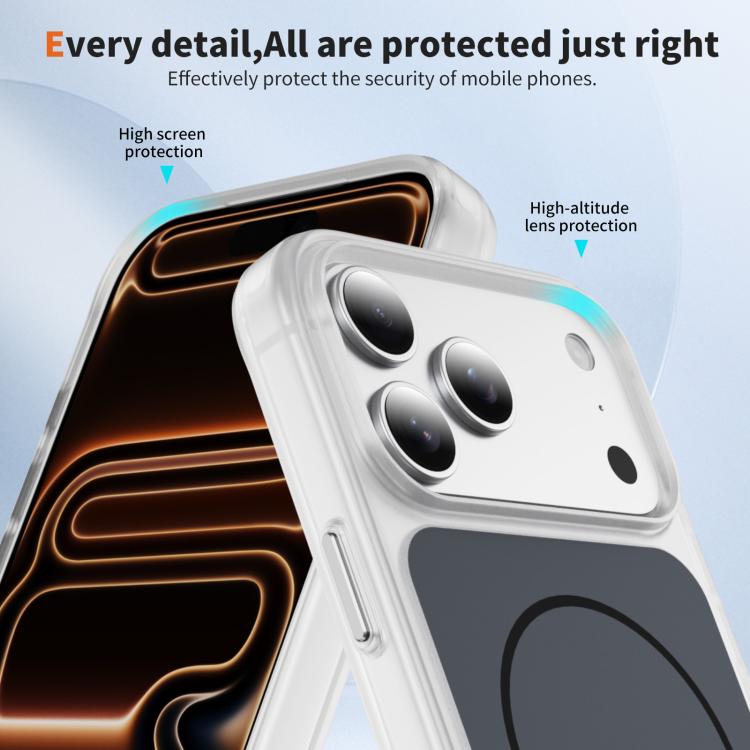 For iPhone 17 Pro Crystal Frosted Skin Feel Magnetic MagSafe Phone Case