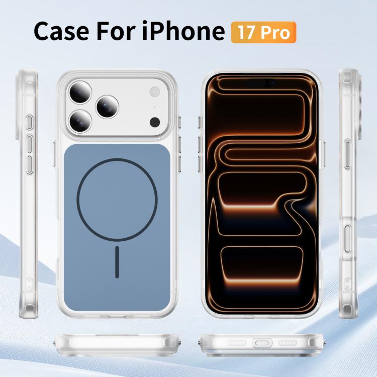 For iPhone 17 Pro Crystal Frosted Skin Feel Magnetic MagSafe Phone Case