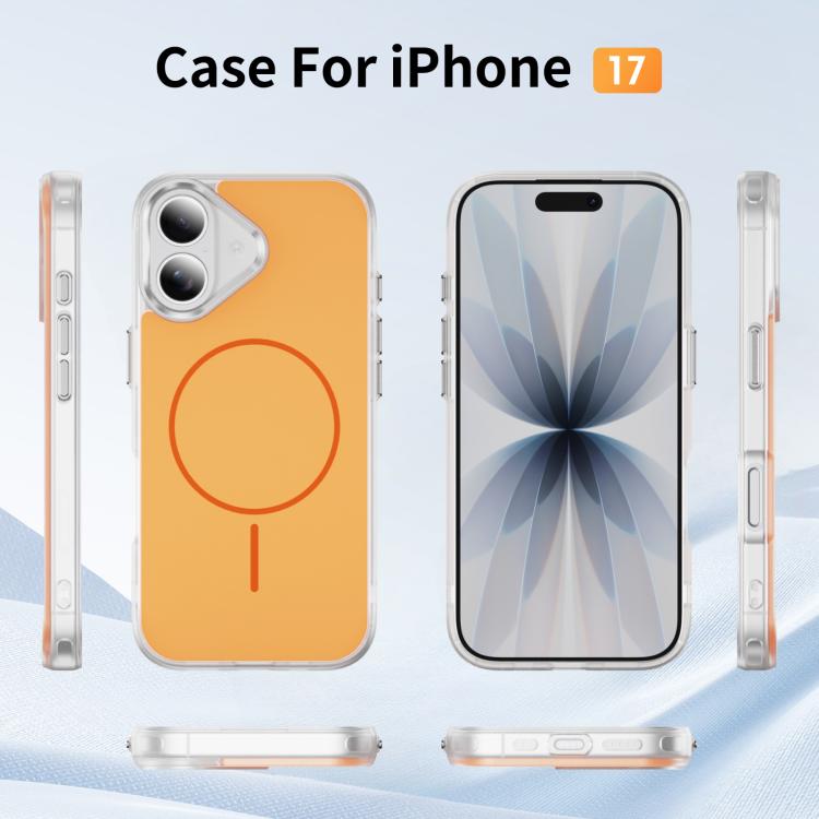 For iPhone 17 Crystal Frosted Skin Feel Magnetic MagSafe Phone Case