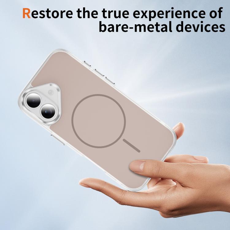For iPhone 17 Crystal Frosted Skin Feel Magnetic MagSafe Phone Case