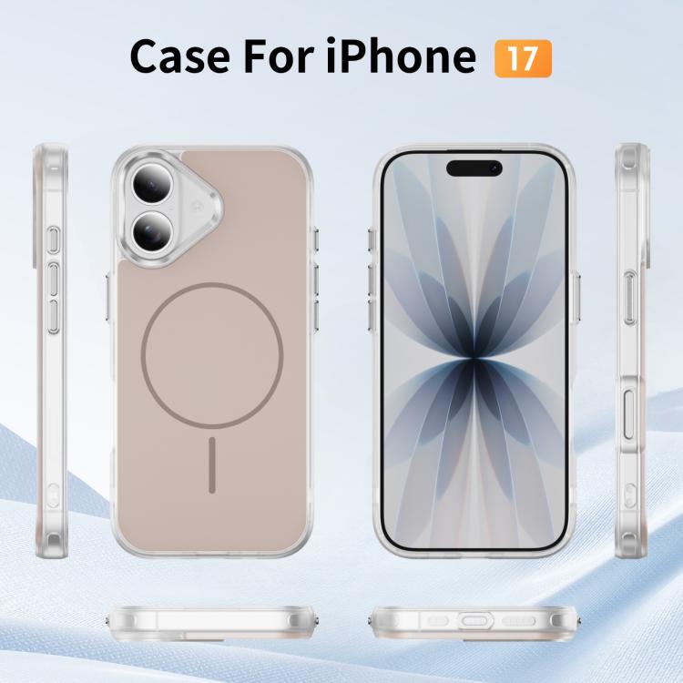 For iPhone 17 Crystal Frosted Skin Feel Magnetic MagSafe Phone Case