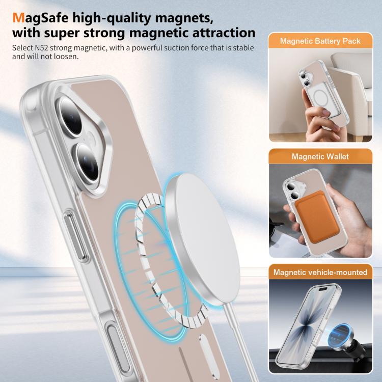 For iPhone 17 Crystal Frosted Skin Feel Magnetic MagSafe Phone Case