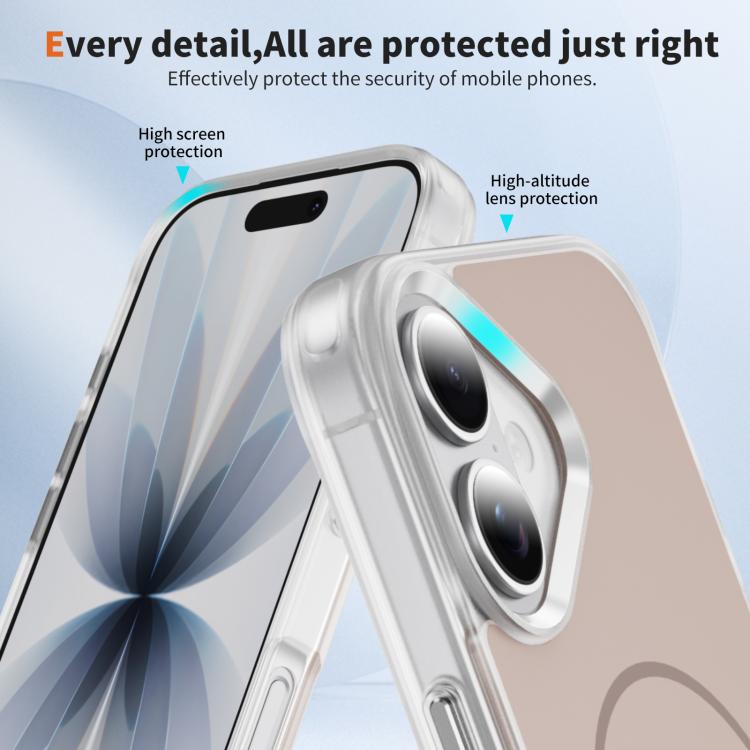 For iPhone 17 Crystal Frosted Skin Feel Magnetic MagSafe Phone Case