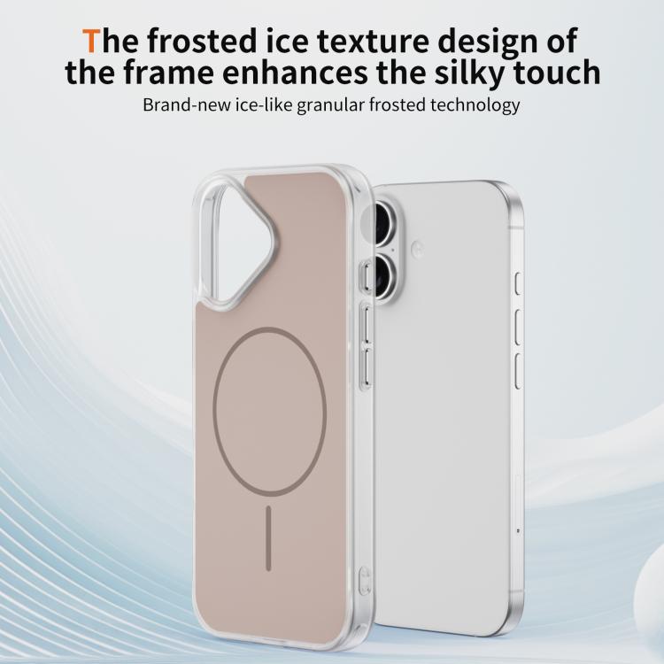 For iPhone 17 Crystal Frosted Skin Feel Magnetic MagSafe Phone Case