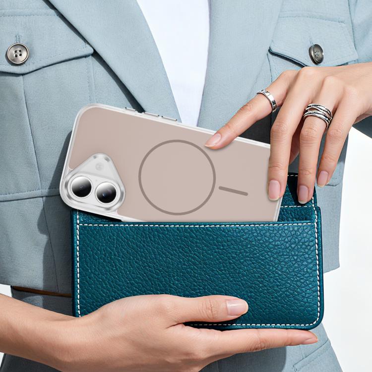 For iPhone 17 Crystal Frosted Skin Feel Magnetic MagSafe Phone Case