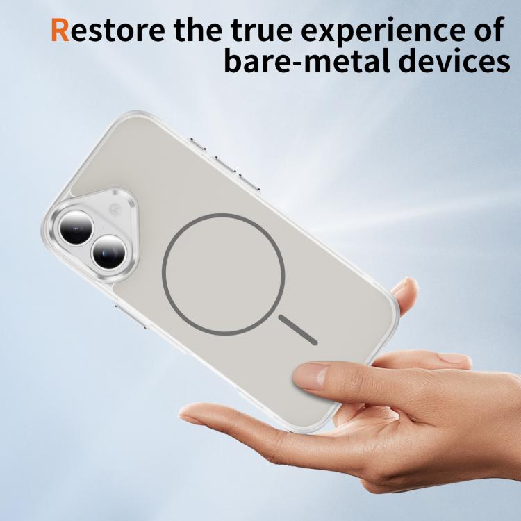 For iPhone 17 Crystal Frosted Skin Feel Magnetic MagSafe Phone Case