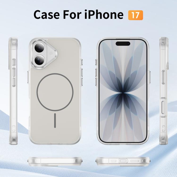 For iPhone 17 Crystal Frosted Skin Feel Magnetic MagSafe Phone Case