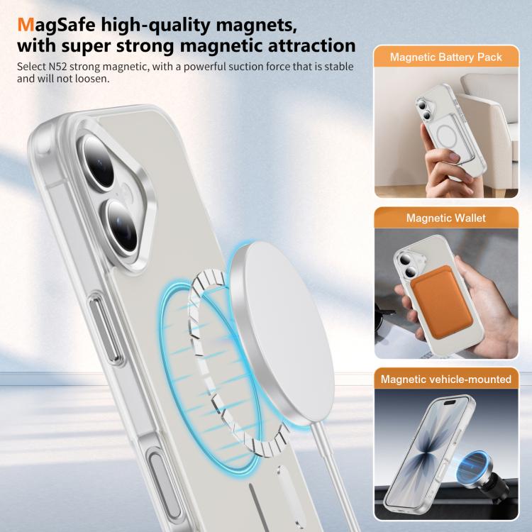 For iPhone 17 Crystal Frosted Skin Feel Magnetic MagSafe Phone Case