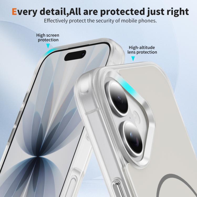 For iPhone 17 Crystal Frosted Skin Feel Magnetic MagSafe Phone Case