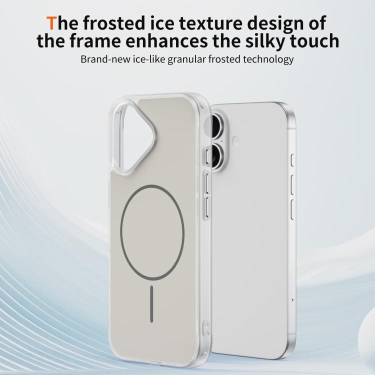 For iPhone 17 Crystal Frosted Skin Feel Magnetic MagSafe Phone Case