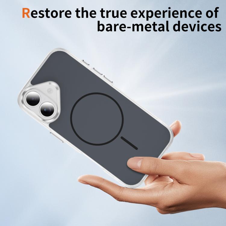 For iPhone 17 Crystal Frosted Skin Feel Magnetic MagSafe Phone Case