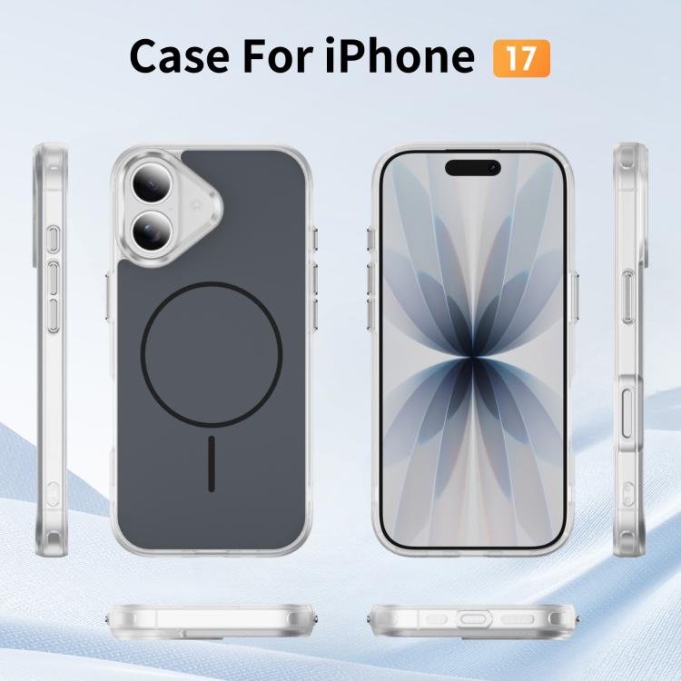 For iPhone 17 Crystal Frosted Skin Feel Magnetic MagSafe Phone Case