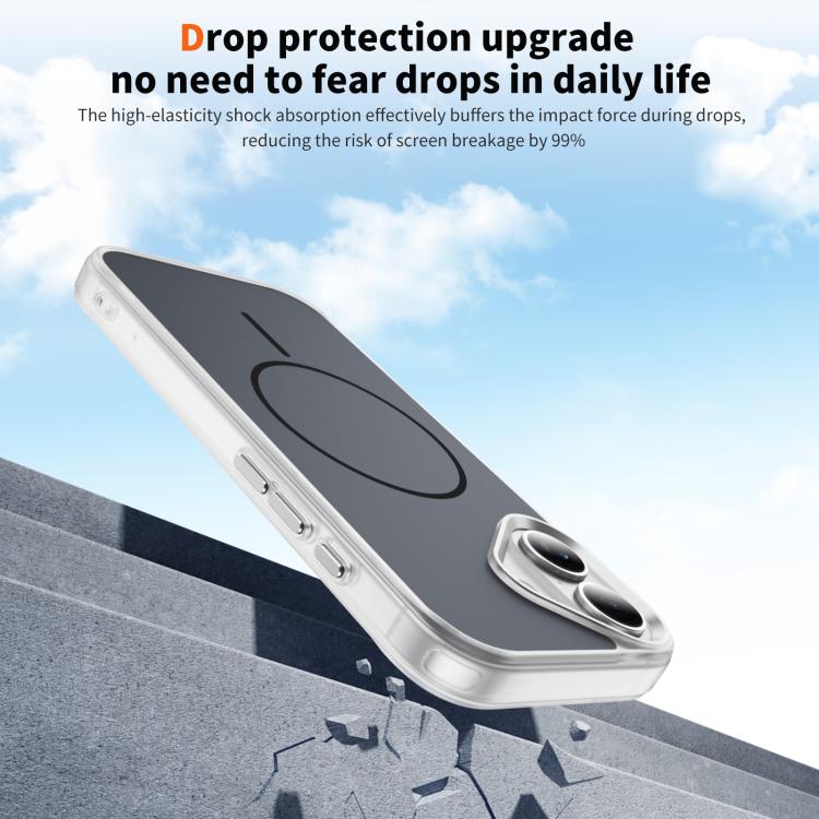 For iPhone 17 Crystal Frosted Skin Feel Magnetic MagSafe Phone Case