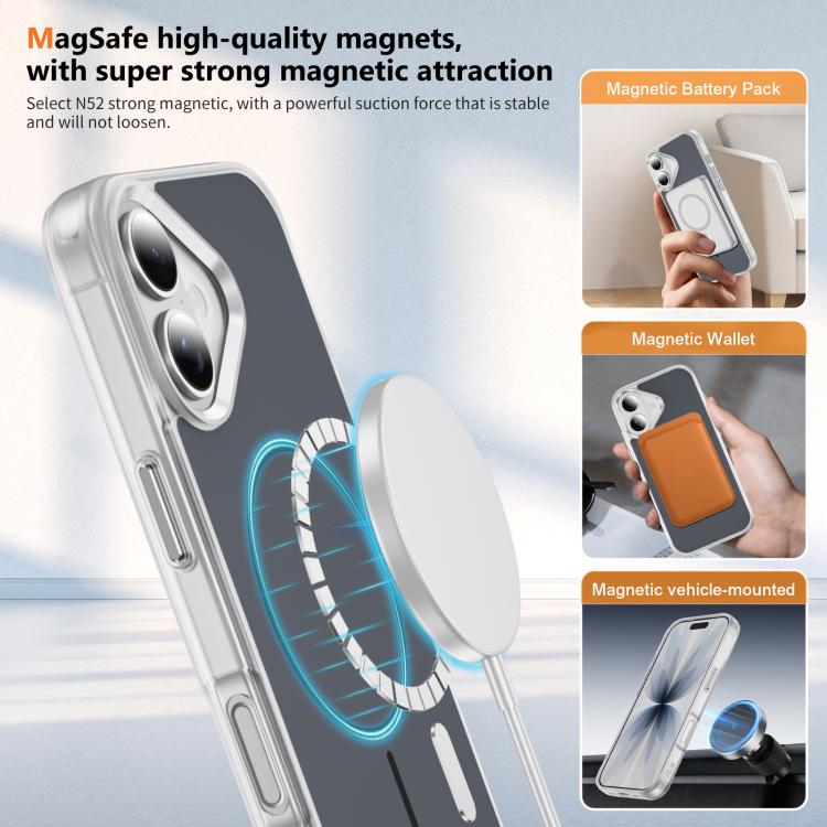 For iPhone 17 Crystal Frosted Skin Feel Magnetic MagSafe Phone Case