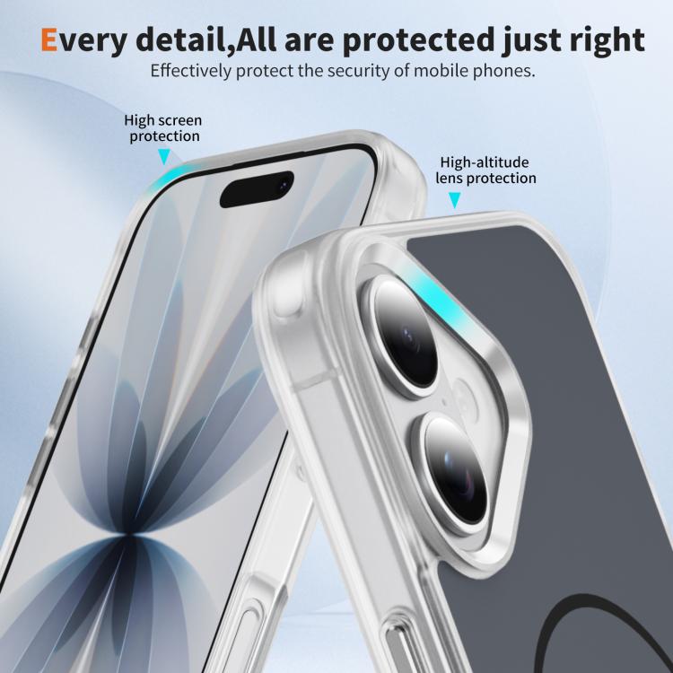 For iPhone 17 Crystal Frosted Skin Feel Magnetic MagSafe Phone Case