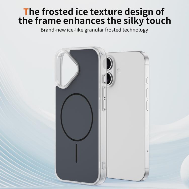 For iPhone 17 Crystal Frosted Skin Feel Magnetic MagSafe Phone Case