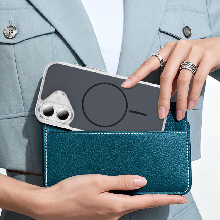For iPhone 17 Crystal Frosted Skin Feel Magnetic MagSafe Phone Case