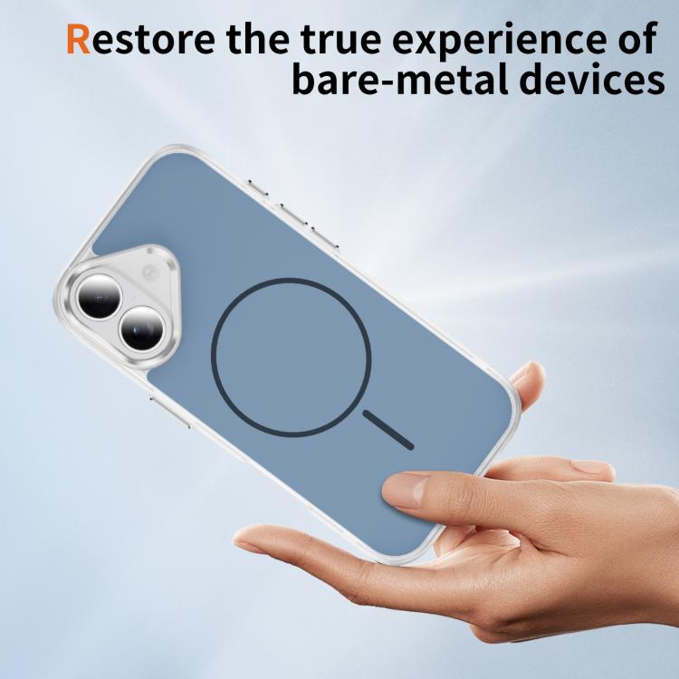 For iPhone 17 Crystal Frosted Skin Feel Magnetic MagSafe Phone Case