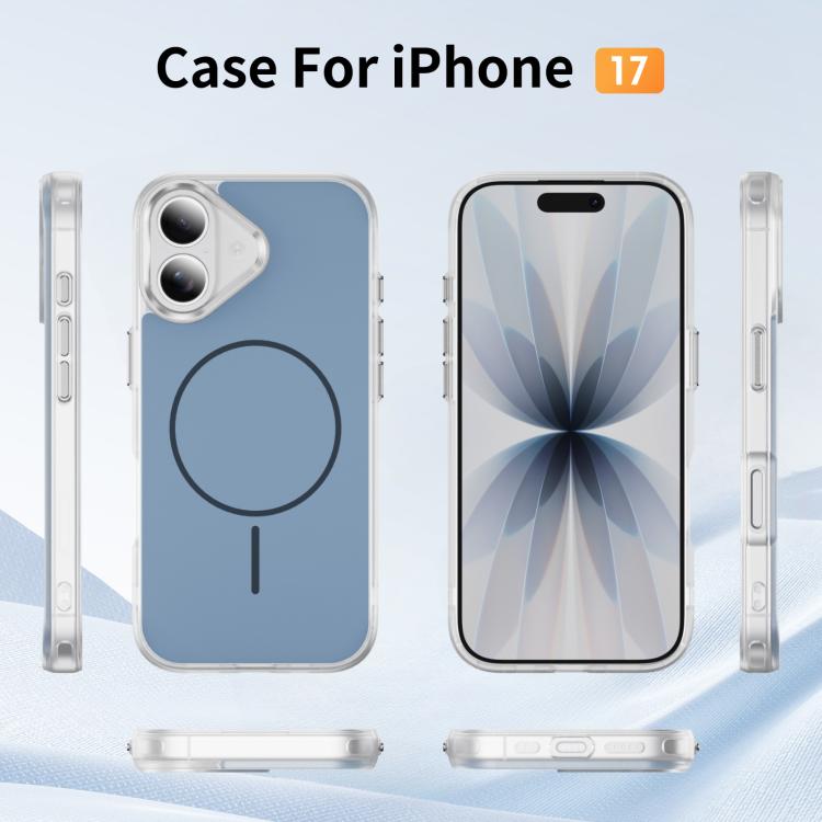 For iPhone 17 Crystal Frosted Skin Feel Magnetic MagSafe Phone Case