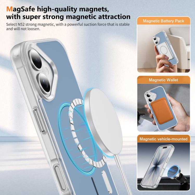 For iPhone 17 Crystal Frosted Skin Feel Magnetic MagSafe Phone Case