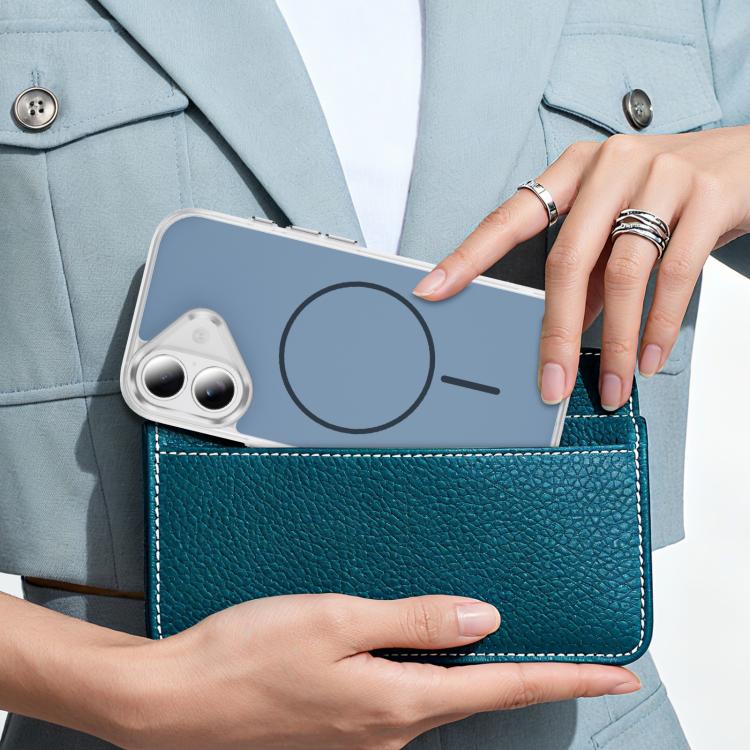 For iPhone 17 Crystal Frosted Skin Feel Magnetic MagSafe Phone Case
