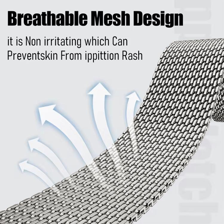 18mm Coarse Mesh Milanese Loop Magnetic Stainless Steel Watch Band