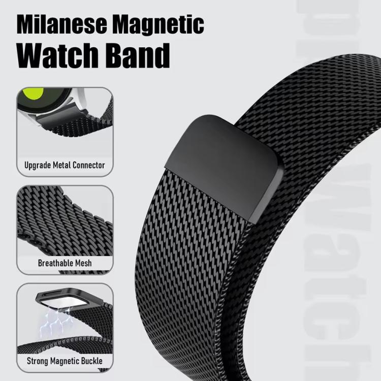 20mm Coarse Mesh Milanese Loop Magnetic Stainless Steel Watch Band