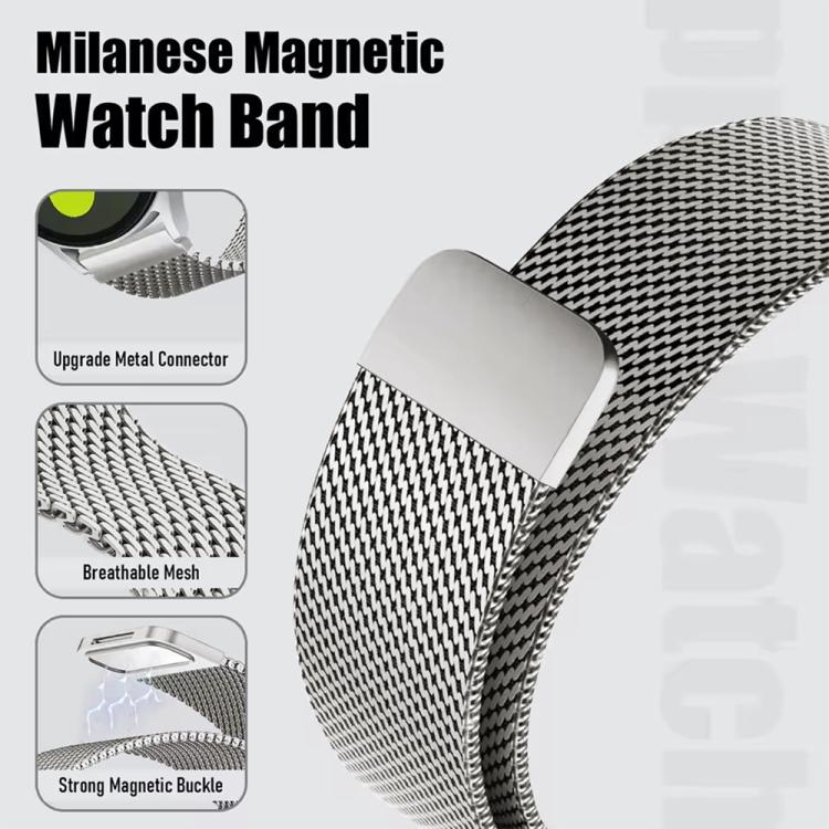 20mm Coarse Mesh Milanese Loop Magnetic Stainless Steel Watch Band