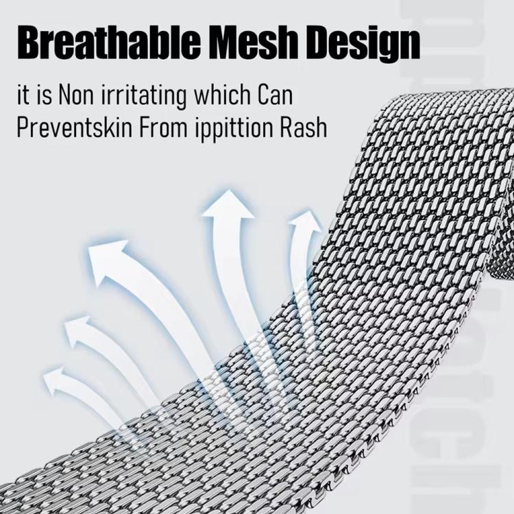 20mm Coarse Mesh Milanese Loop Magnetic Stainless Steel Watch Band