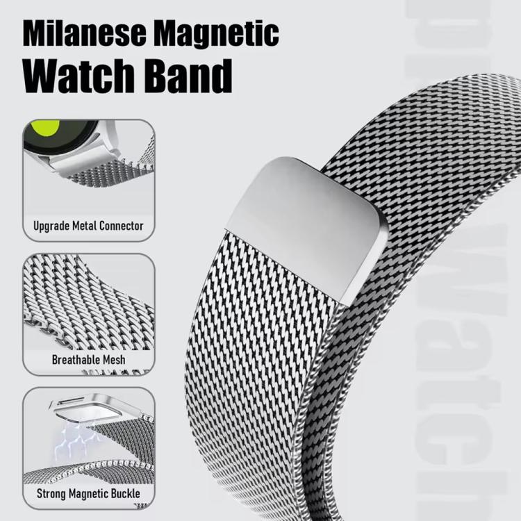 22mm Coarse Mesh Milanese Loop Magnetic Stainless Steel Watch Band