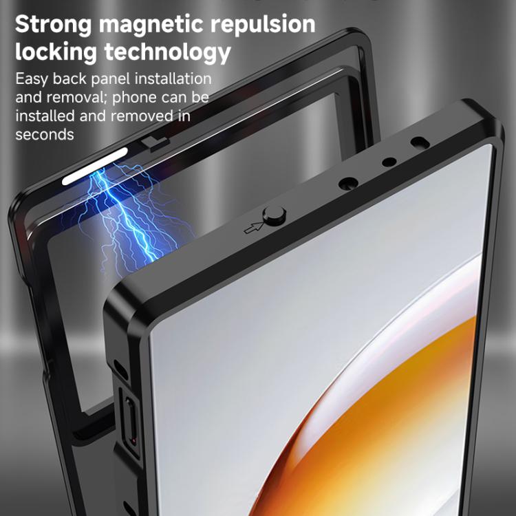 For ZTE nubia Z80 Ultra Single-sided Snap Buckle Metal Frame Frosted MagSafe Phone Case
