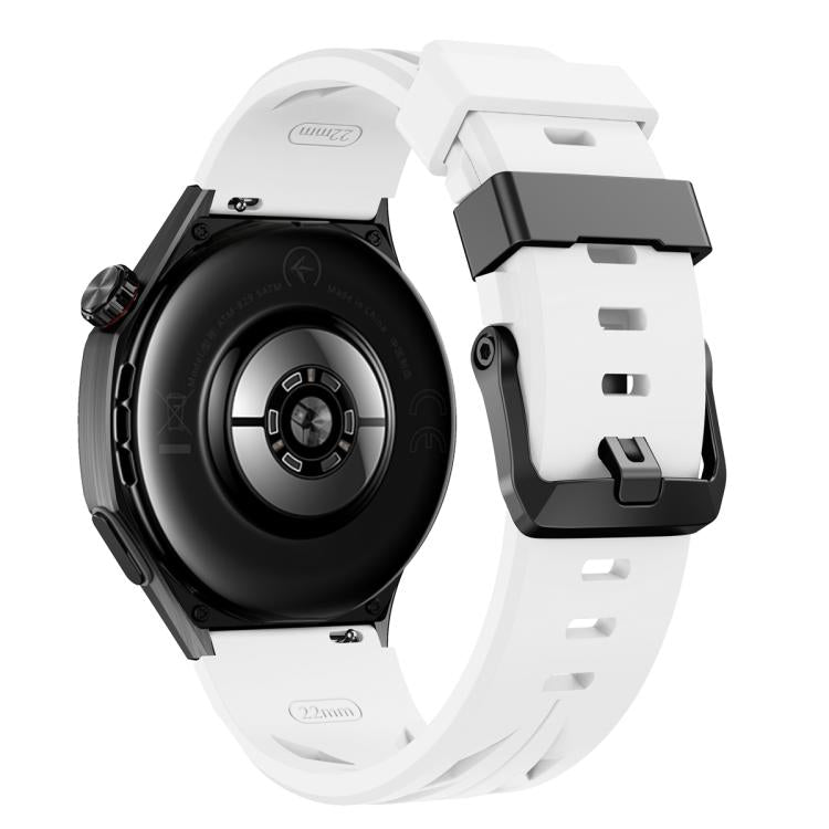 22mm Black Pin Buckle Silicone Watch Band
