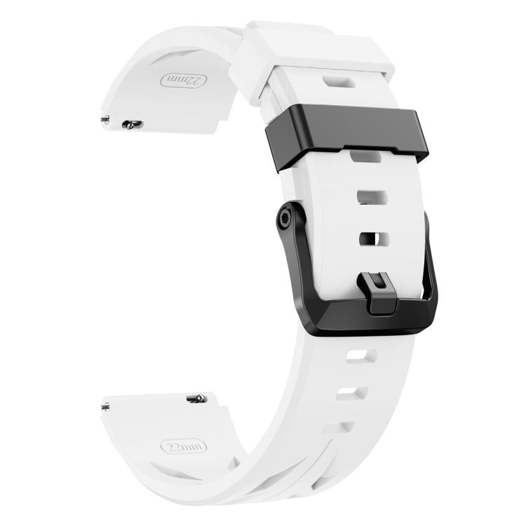 22mm Black Pin Buckle Silicone Watch Band
