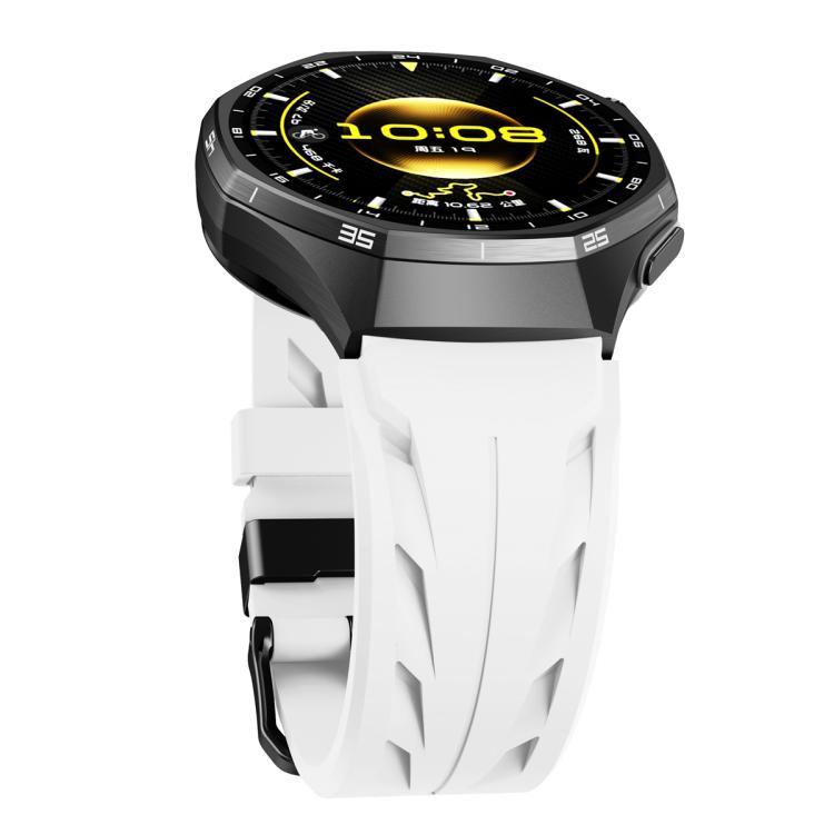 22mm Black Pin Buckle Silicone Watch Band