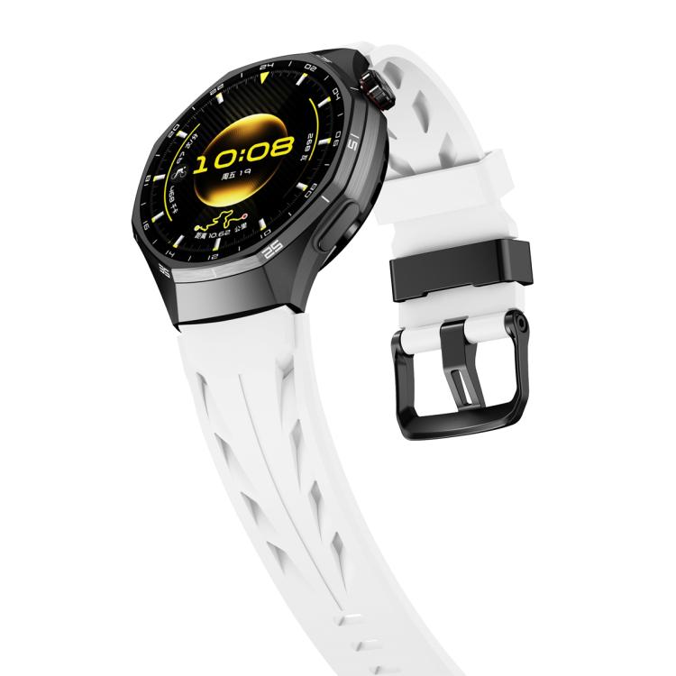 22mm Black Pin Buckle Silicone Watch Band