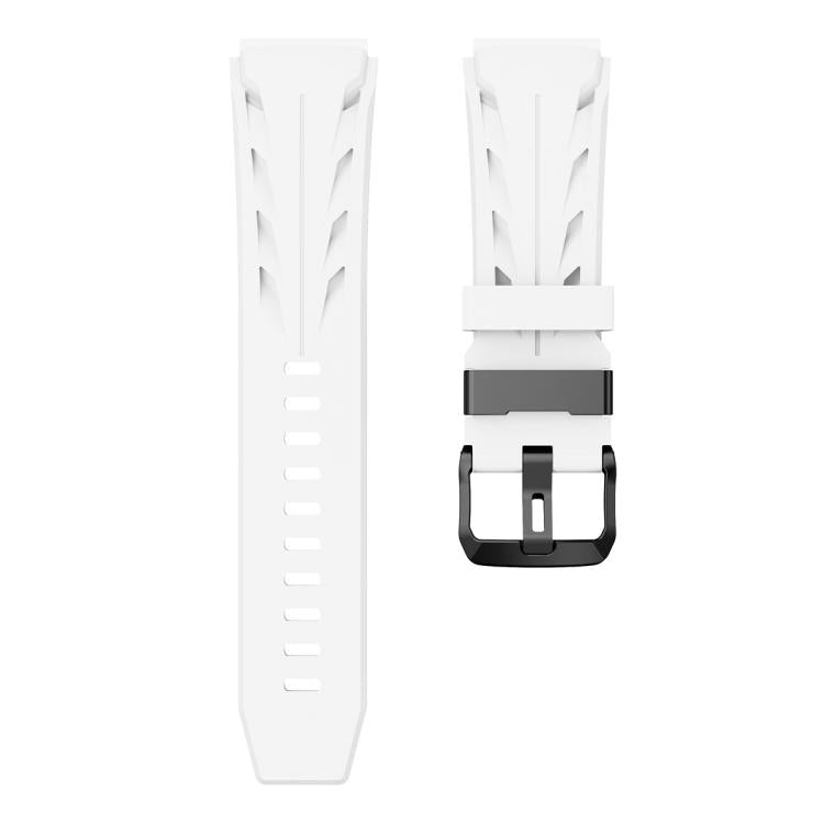 22mm Black Pin Buckle Silicone Watch Band