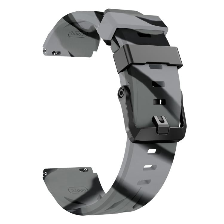 22mm Black Pin Buckle Silicone Watch Band