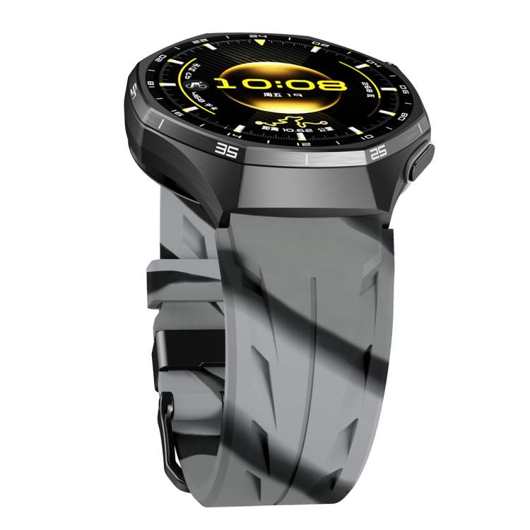 22mm Black Pin Buckle Silicone Watch Band
