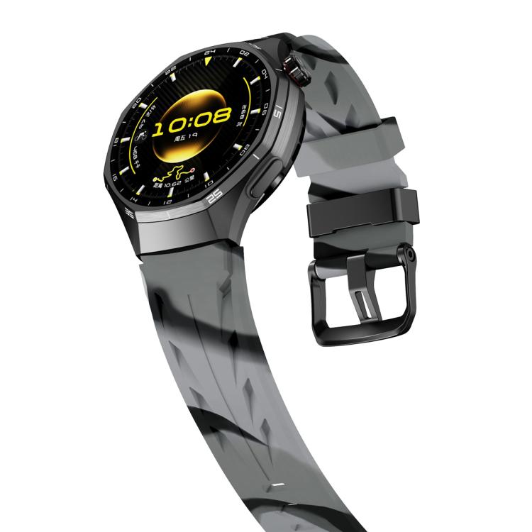 22mm Black Pin Buckle Silicone Watch Band