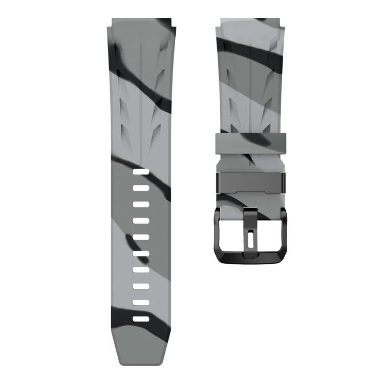 22mm Black Pin Buckle Silicone Watch Band