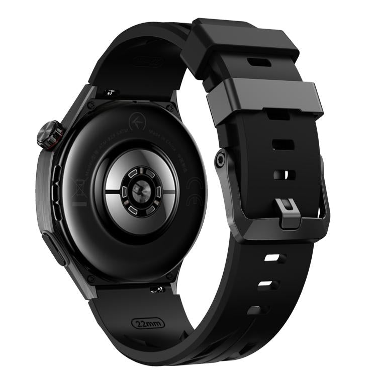 22mm Black Pin Buckle Silicone Watch Band