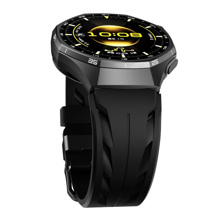 22mm Black Pin Buckle Silicone Watch Band