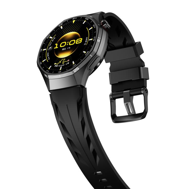 22mm Black Pin Buckle Silicone Watch Band