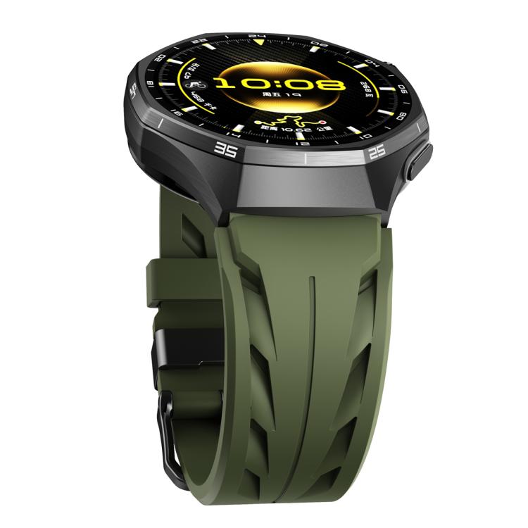 22mm Black Pin Buckle Silicone Watch Band
