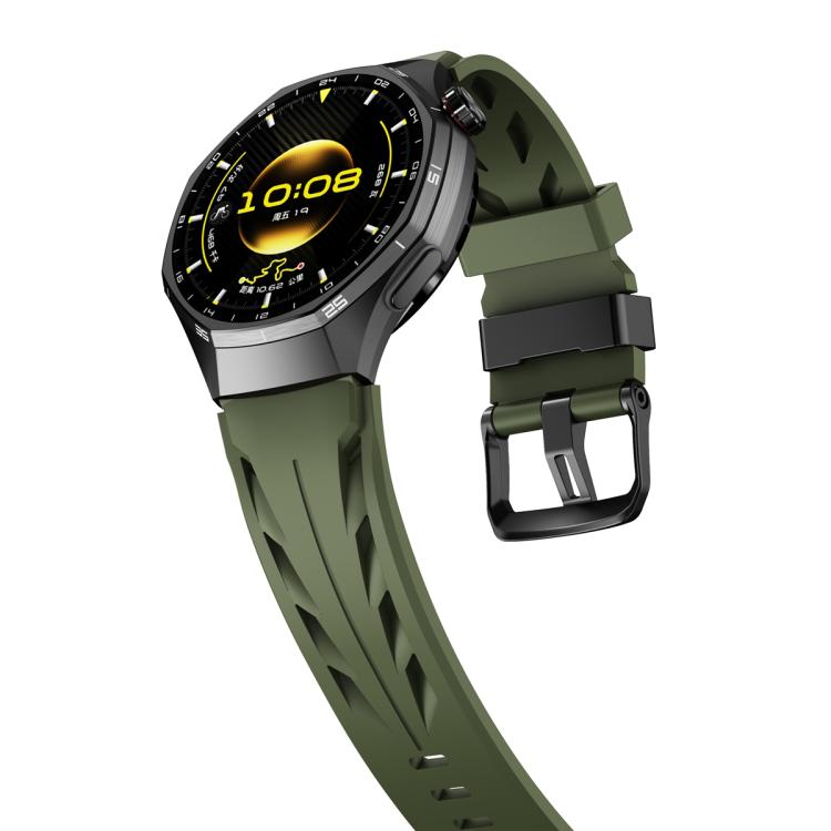 22mm Black Pin Buckle Silicone Watch Band